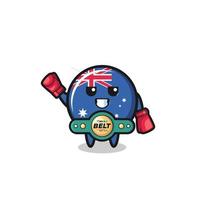 personagem mascote boxer bandeira austrália vetor