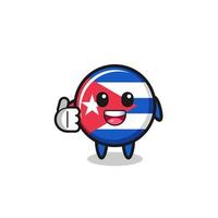 Mascote da bandeira de Cuba fazendo gesto de positivo vetor