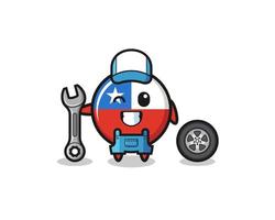 o personagem da bandeira do Chile como um mascote mecânico