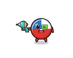 bandeira fofa do Chile segurando uma futura arma vetor