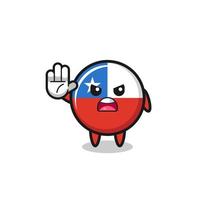 personagem da bandeira chile fazendo gesto de parar vetor
