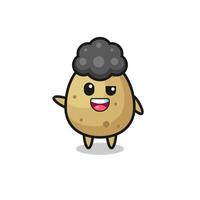 personagem batata como o garoto afro vetor