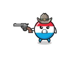 o cowboy do luxemburgo atirando com uma arma vetor