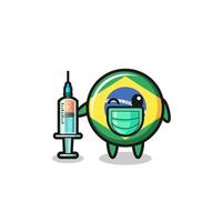 mascote da bandeira do brasil como vacinador vetor