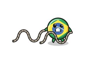 ilustração da bandeira do brasil fazendo treino de corda de batalha vetor