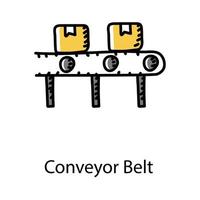 processo de fabricação e estilo de vetor de correia transportadora de montagem