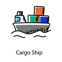 remessa por embarcação ícone de conceito de navio de carga vetor