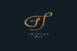 Projeto do logotipo da letra inicial do jj com estilo de caligrafia em gradiente dourado. logotipo ou símbolo da assinatura jj para identidade de casamento, moda, joias, boutique, botânica, floral e comercial vetor