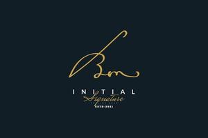 design do logotipo inicial b e m em estilo vintage de caligrafia. logotipo ou símbolo de assinatura bm para identidade empresarial