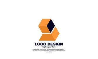 incrível criativo melhor logotipo poderoso modelo geométrico de design de logotipo da empresa com colorido vetor