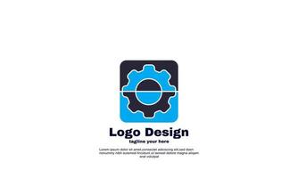 estoque abstrato criativo conceito de engrenagem modelo de design de logotipo vetor