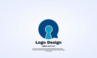 conceito de design de bate-papo de bloqueio de logotipo digital ilustrador sua empresa vetor