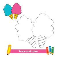 rastreamento e cor para crianças, vetor de algodão doce