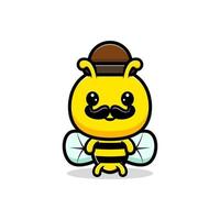 desenho de abelha adulta fofa. personagem mascote animal vetor