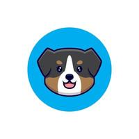 Ilustração do ícone dos desenhos animados de avatar de cão pastor australiano fofo vetor