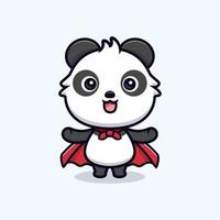 ícone dos desenhos animados do mascote do panda fofo. ilustração do personagem mascote kawaii para adesivo, pôster, animação, livro infantil ou outro produto digital e impresso vetor