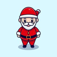 fofo Papai Noel sorri ilustração vetorial ícone dos desenhos animados. estilo cartoon plana vetor