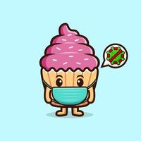 personagem de desenho animado de cupcake fofo mascote. ilustração de personagem de mascote kawaii para adesivo, pôster, animação, livro infantil ou outro produto digital e impresso vetor