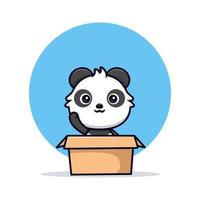 ícone dos desenhos animados do mascote do panda fofo. ilustração do personagem mascote kawaii para adesivo, pôster, animação, livro infantil ou outro produto digital e impresso vetor