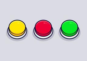 conjunto de ilustração do ícone dos desenhos animados do botão do círculo vetor