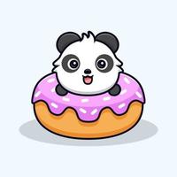 ícone dos desenhos animados do mascote do panda fofo. ilustração do personagem mascote kawaii para adesivo, pôster, animação, livro infantil ou outro produto digital e impresso vetor