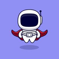 ilustração do ícone do vetor super fofo super astronauta dos desenhos animados. estilo cartoon plana