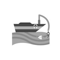 Design de ícone de barco de pesca vetor