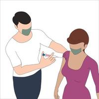 vacinação mão desenhada ilustração vetorial. vetor