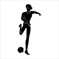 ilustração da silhueta do jogador de futebol masculino no fundo branco, vetor