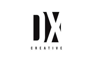 Design de logotipo de letra dx dx branco com quadrado preto. vetor