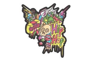 autocolante hip hop doodle arte vetor