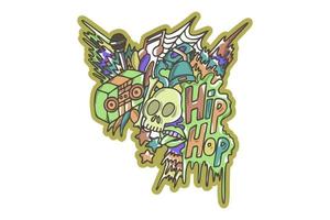 autocolante hip hop doodle arte vetor