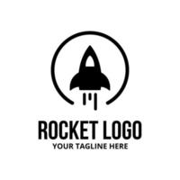 logotipo do foguete na cor preta vetor