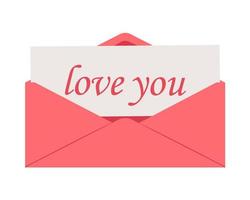 carta de amor rosa. vetor