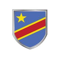 Bandeira da República do Congo. com estrutura de proteção de metal vetor