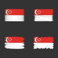 coleção bandeira de cingapura vetor