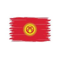 vetor de bandeira do Quirguistão com pincel estilo aquarela