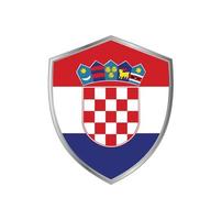 bandeira da croácia com moldura de prata vetor