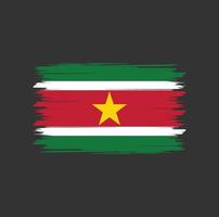 vetor de bandeira do suriname com pincel aquarela