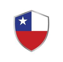 bandeira do chile com moldura de prata vetor