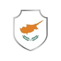 bandeira de Chipre com armação de escudo de metal vetor