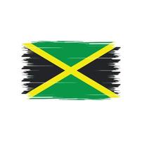 Vetor da bandeira da jamaica com pincel estilo aquarela