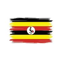 Vetor de bandeira uganda com pincel estilo aquarela
