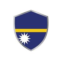 bandeira de nauru com moldura de prata vetor