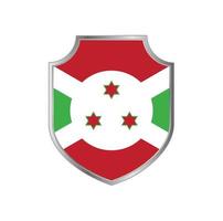 bandeira do burundi com moldura de metal vetor