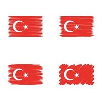 coleção bandeira da turquia vetor