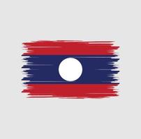 vetor de bandeira do laos com pincel aquarela