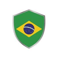 bandeira do brasil com moldura de prata vetor