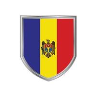 bandeira da moldávia com armação de proteção de metal vetor