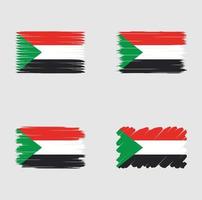 coleção bandeira do sudão vetor